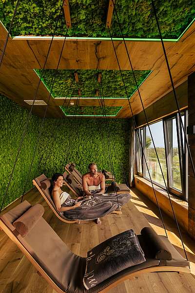 Moos-Ruheraum im Sole Spa des Hotel Winzer in Oberöserreich