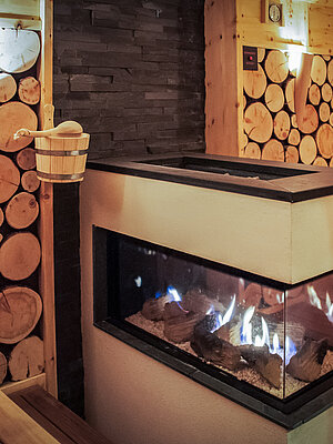 Fire sauna at the Edelstein Spa at the Wellnesshotel Oberösterreich Winzer