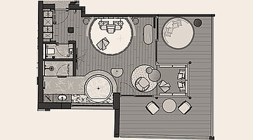 Grundriss Hideaway Suite